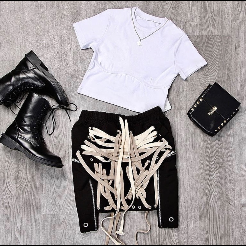 NWT Sexy Asymmetric Skirt High Waist Patchwork